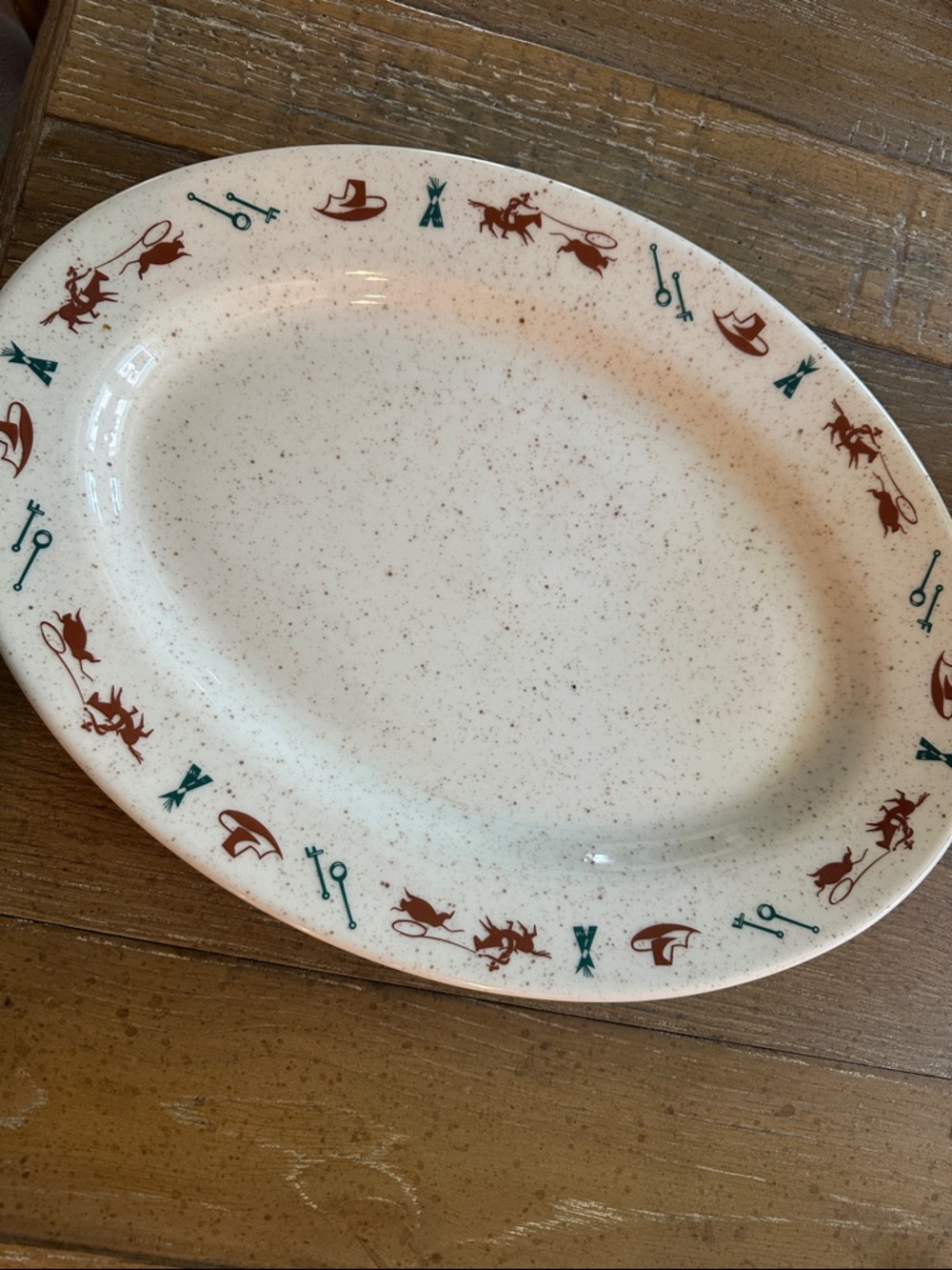 Homer Laughlin Western motif large serving platter